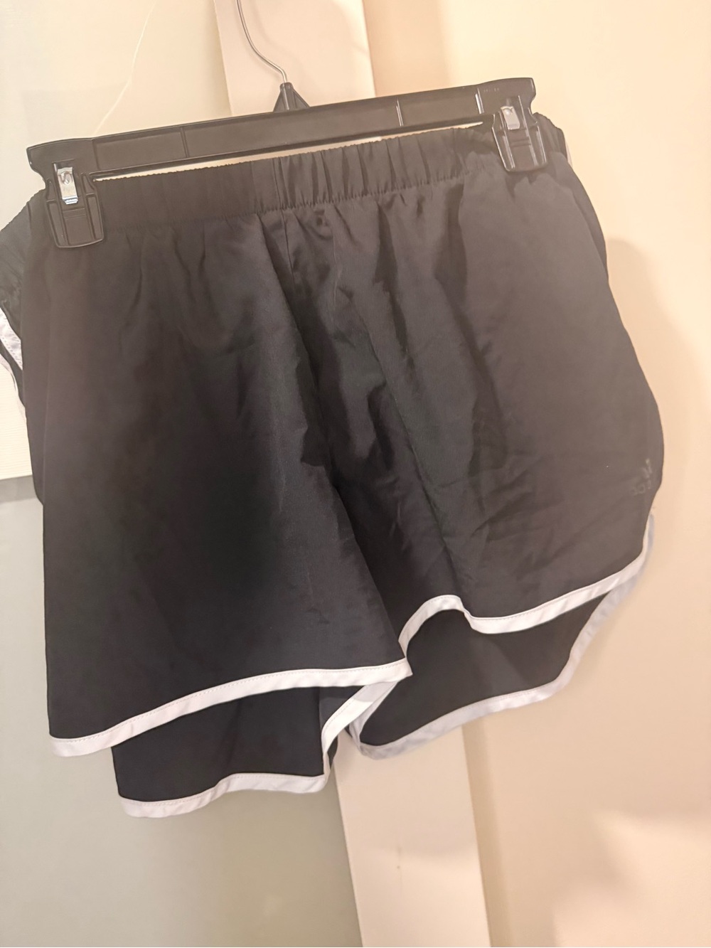Black Women's Athletic Shorts with White Trim